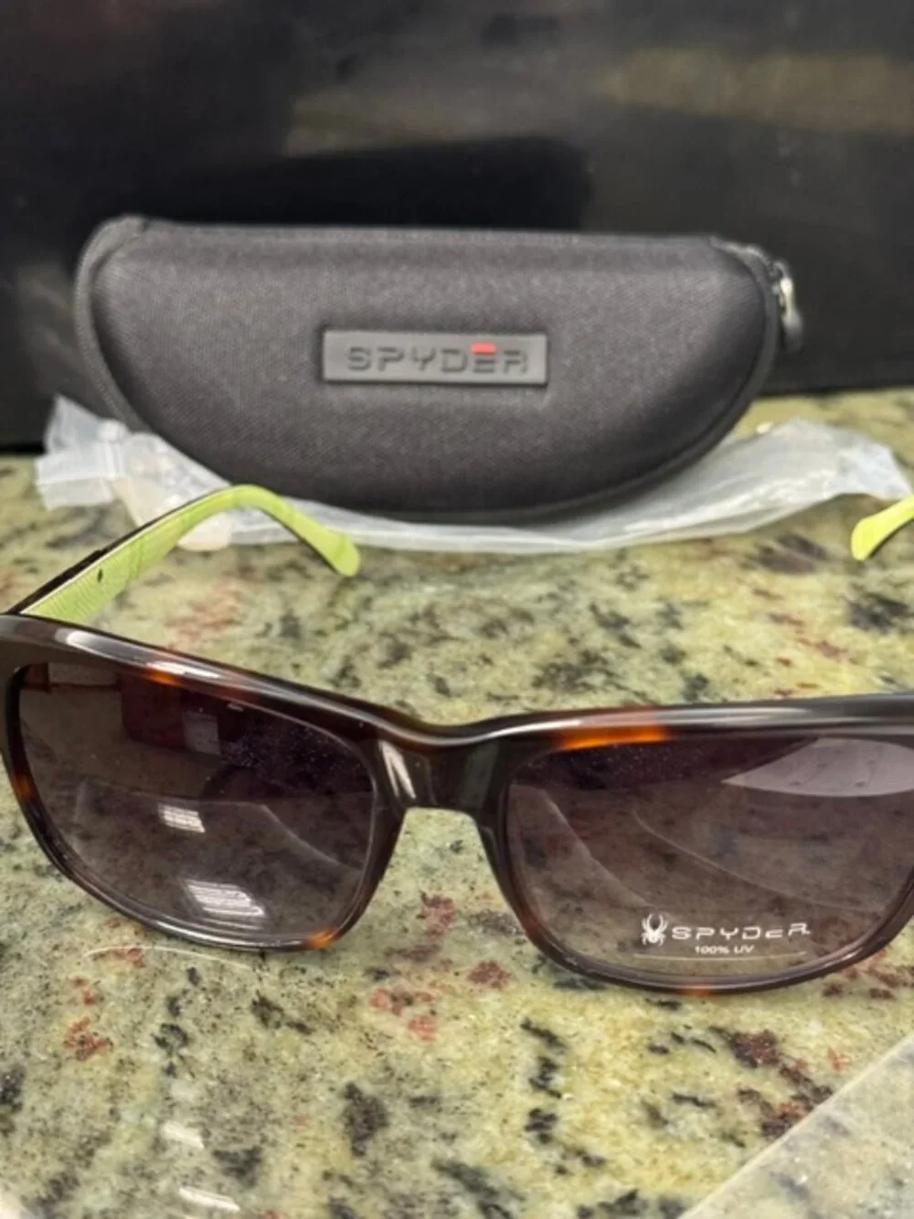 SPYDER Sunglasses SP6004 240 Tortoise / Green 57 17 140 - NEW with Spyder Case